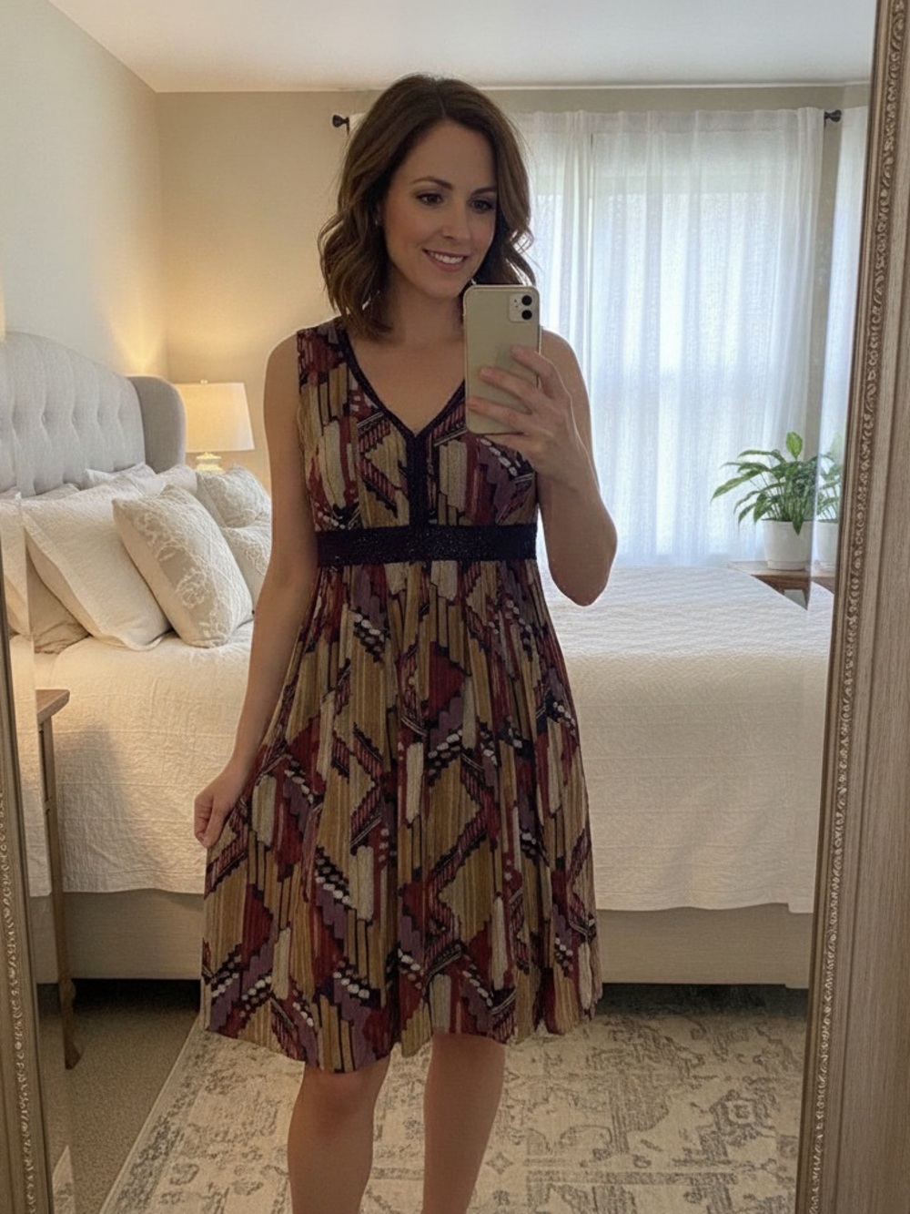Axcess multicolored A-line dress with a boho vibe 100% cotton